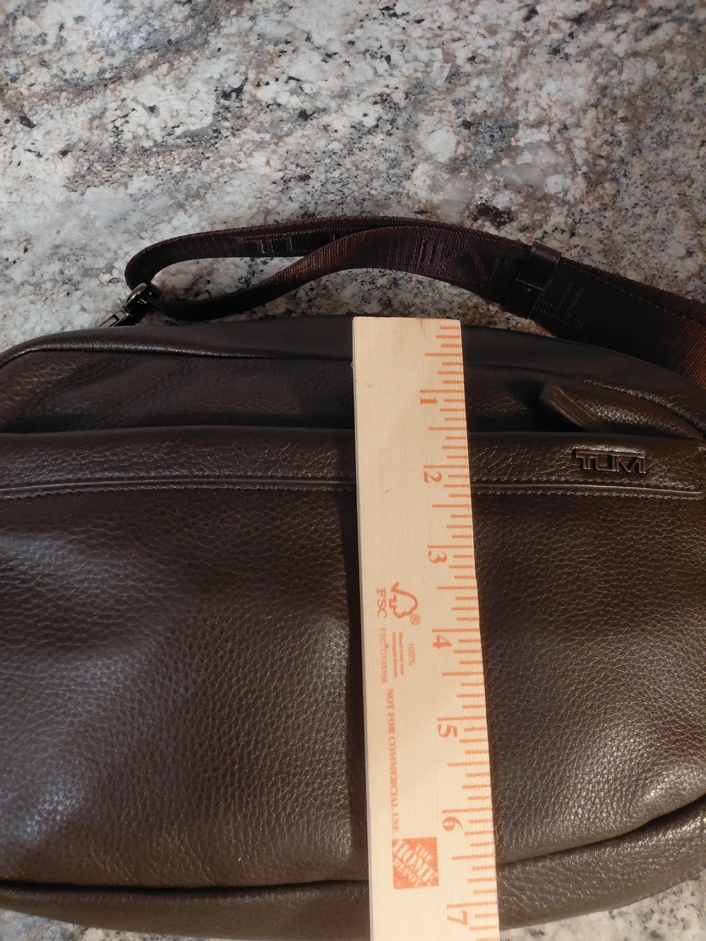 TUMI Men's Brown Leather Slingback Bag